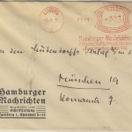 DR - Hamburg 1, 3 Pfg. AFS "Hamburger Nachrichten", Drucksachenbrief n. München