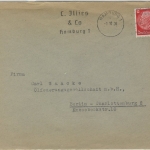 DR - Hamburg 1, Freimarkenstempler Nr. 34 (?), "Illies & Co.", Brief n. Berlin