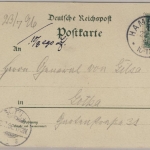 Hamburg - Farb. Mehrbildlihto (Dammthor Bahnhof usw.), gelaufen 1896