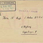 Hamburg - QSL-Karte (DE0323), gelaufen n. DÄNEMARK 1927