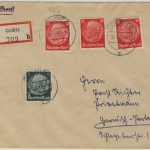 DR - 3x12+6 Pfg. Hindenburg, Einschreibebrief Colditz - Garmisch 1941