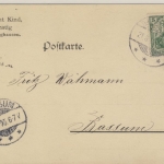 DR - 5 Pfg. Germania Firmenlochung "A/KIND/H" Karte Dieringhausen Bassum 1905