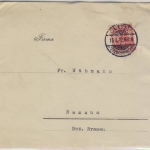 DR - 10 Pfg. Germania/Firmenlochung "GS", Brief Aue - Bassum 1912