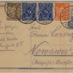 DR-Infla - 1,50 M. Postreiter GA-Karte + Zusatz 40 M-Tarif Saalfeld Nowawes 1923