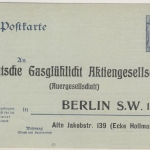 DR - 2 Pfg. Germania GA-Karte/F-Teil m. Zudr. "Deutsche Gasglühlicht AG Berlin"