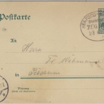 DR - Bahnpost Herford - Bassum Zug 902 5 Pfg. Germania GA-Karte Wagenfeld 1905