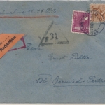 Kontrollrat - 40+24 Pfg. Arbeiter, Nachnahmebrief Breitbrunn - Garmisch 1947
