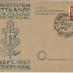Kontrollrat - Northeim (Han). Kunstturn-Meisterschaft, SST a. Sonderkarte 1947