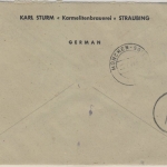 Kontrollrat - 84 Pfg. Ziffer, Einschreibebrief Straubing - München 1947