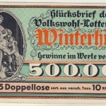 Dt. Reich - Glücksbrief d. Volkswohllotterie für Winterhilfe, ca. 1930