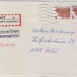 BRD - 2x400 Pfg. SWK, Einschreiben-Rückschein Oranienburg - Berlin 1995