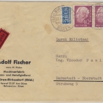 BRD - 2x40 Pfg. Heuss I, Eilbrief Birkesdorf ü. Düren - Darmstadt 1956