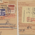 BRD - Freiburg 1972 unfreie Paketkarte n. Regenburg - Retour/Nachgebühr
