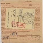 BRD - Freiburg 1972 unfreie Paketkarte n. Regenburg - Retour/Nachgebühr