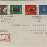 BRD - Jugend 1962 Schmetterlinge Einschreibebrief/FDC + ESST Hamburg