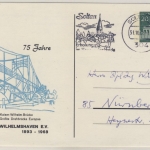 BRD - 20 Pfg. Brandenburger Tor Privat-GA-Karte 75 J. Kaiser-Wilhelm-Brücke 1968