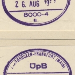 BRD - Saarbrücken - Frankfurt (Main) ÜpB 8000-a + b Blankoabschläge Briefstcke.