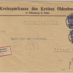 DR - 2x80 Pfg. Germania, Einschreibebrief Oldenburg (Holstein) - Flensburg 1921