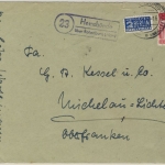 Bizone - (23) Hemsbünde über Rotenburg, Landpoststpl. a. Brief n. Michelau 1950