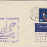 BRD - Bodensee Schiffspost DS Stadt Überlingen Luftpostbrief n. FRANKREICH 1963