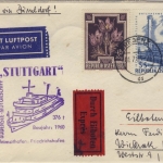 Österreich - Bodensee Schiffspost MS Stuttgart Luftpost Eilbrief Bregenz 1963 n.