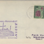 BRD - Bodensee Schiffspost MS Baden Drucksache Konstanz - Wickrath 1963