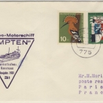 BRD - Bodensee Schiffspost MS Kempten Brief n. FRANKREICH Konstanz - Paris 1963