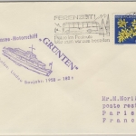 Schweiz - Bodensee Schiffspost MS Grünten Brief n. FRANKREICH Rorschach 1963 n.