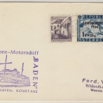 Österreich - Bodensee Schiffspost MS Baden Drucksache Bregenz Wickrath 1963