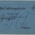 DR - Unterloquitz 1886, Post-Zustellurkunde n. Ranis
