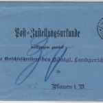 DR - Neumark (Sachs.) 1900, Post-Zustellurkunde n. Plauen