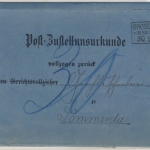 DR - Gross-Neuhausen 1882, Ra3 a. Post-Zustellurkunde n. Sömmerda