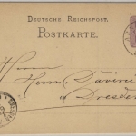 DR/Preussen - Arnsberg 1879 nachverwendeter K2 5 Pfg. Ganzsache n. Dresden