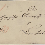 DR - Schotten, nachv. Th&T-K1 a. Dienstbrief (2. Gew.st.) n. Darmstadt 1875