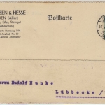 DR - 40 M. Posthorn/Perfin "S&H", Firmenkarte Verden - Lübbecke 1923