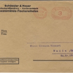 DR - Geestemünde-Fischereihafen 1926, 3 Pfg. Gebühren-Freistpl., Drucksachenbf.