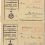 DR - Wesermünde-Fischereihafen, 2 versch. 3 Pfg. Gebühren-Freistpl. je auf