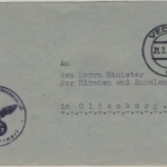 DR - 12 Hkr.-Dienst, Brief Vechta 21.2.45 n. Oldenburg - ohne Inhalt