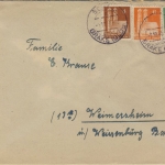Bizone - 4+6+10 Pfg. Bauten, Brief Schney über Brake - Weimersheim 1948