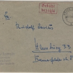 Bizone - Gebühr bezahlt, roter Ra2 a. Brief Brake - Hamburg 11.9.48 - o. Inhalt