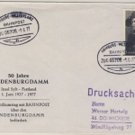 BRD - Bahnpost Hamburg-Westerland, Zug 05706, Sonderkuvert 50 J. Hindenburgdamm