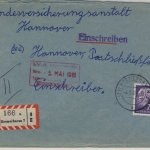 BRD - 70 Pfg. Heuss II, Einschreibebrief Bremerhaven 7 - Hannover 1961