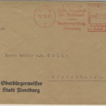 DR - Flensburg 1937, 12 Pfg. AFS "Stadtverwaltung", Brief n. Wesselburen