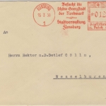 DR - Flensburg 1938, 12 Pfg. AFS "Stadtverwaltung", Brief n. Wesselburen