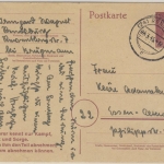 DR - (24) Rendsburg, PLZ-Stempel a. 6 Pfg. GA-Karte n. Essen 4.3.45