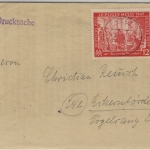 Kontrollrat - 12 Pfg. Leipziger Herbstmesse, Drucksache Kiel - Eckernförde 1948