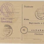 All.Bes. - 6 Pfg. Aushilfs-GA-Karte, Ausgabe Neumünster 6.10.45, verw. 21.10.45