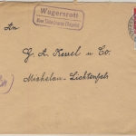 BRD - Wagersrott über Süderbrarup (Angeln), Landpost-Ra2 a. Brief n. Michelau
