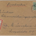 AM-Post - 42 Pfg. Einschreibebrief Rendsburg - München 1946 - ohne Inhalt