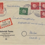BRD - Tetenhusen über Rendsburg, Einschreiebrief n. Itzehoe 1961 - ohne Inhalt